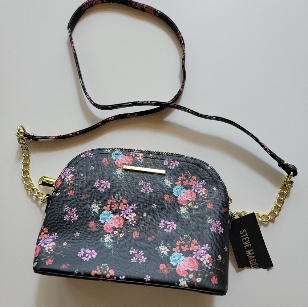 Steve Madden Black Floral Purse